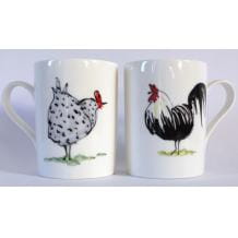 Hen and cockerel mug