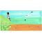 Set of five panorama hand-painted tiles