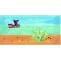 Set of five panorama hand-painted tiles