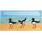 Set of five panorama hand-painted tiles
