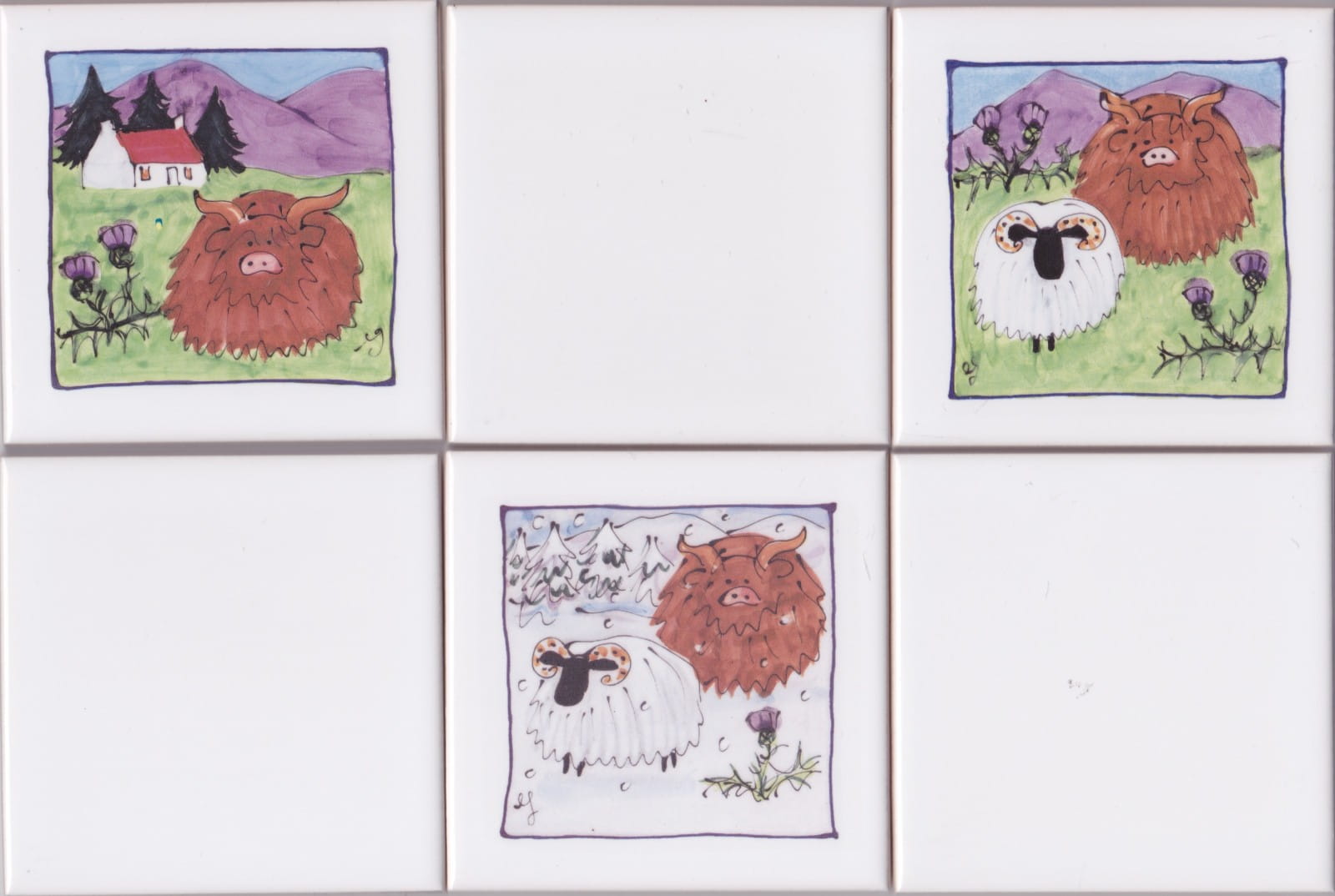 new printed tiles with the plain base tiles