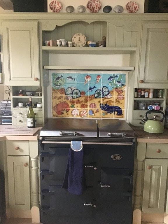 recent fully glazed panel in kitchen