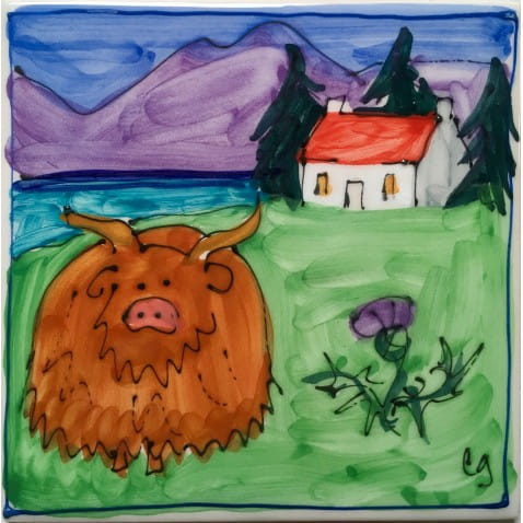 New colours! Highland cow and house