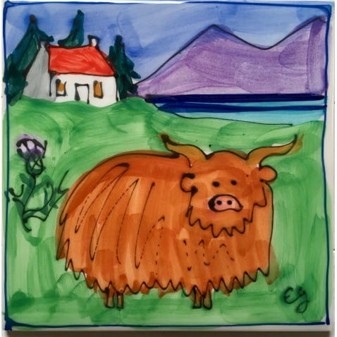 New colours! Highland cow and house