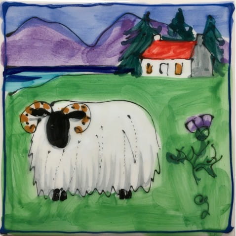 Sheep and house (with new colour palette)