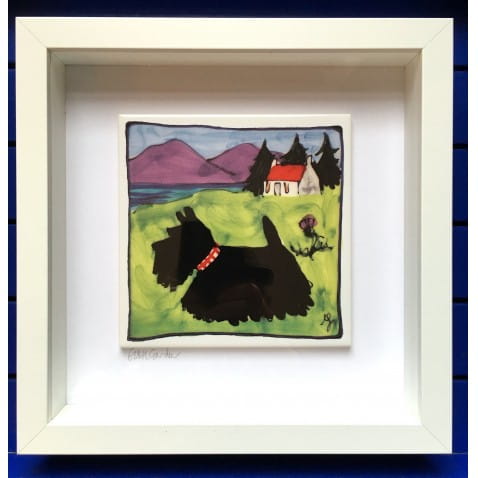 Scottie dog large printed tile