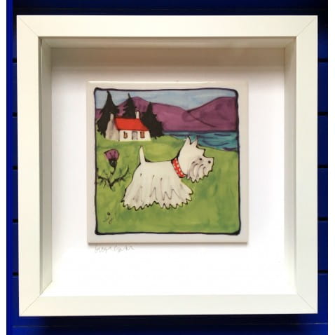 Westie large printed tile