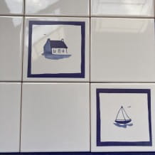 Delft style printed tiles