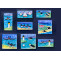 Oystercatchers square hand-painted tile