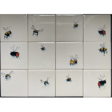 examples of bespoke and commissioned tiles with bees