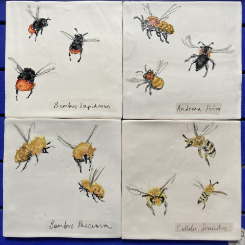 examples of bespoke and commissioned tiles with bees