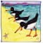 Oystercatchers square hand-painted tile