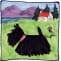Scottie dog and house square hand-painted tile
