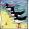 Oystercatchers square hand-painted tile